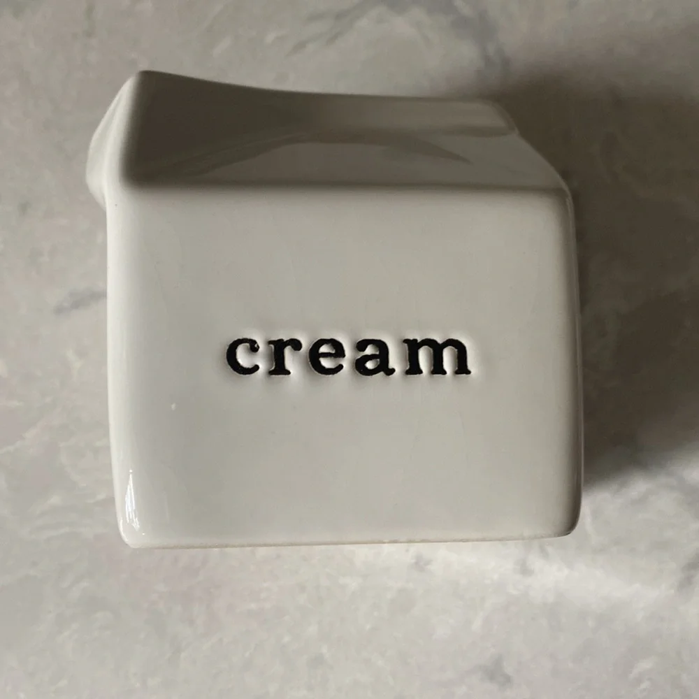 Crate&Barrel Cream Ceramic Carton